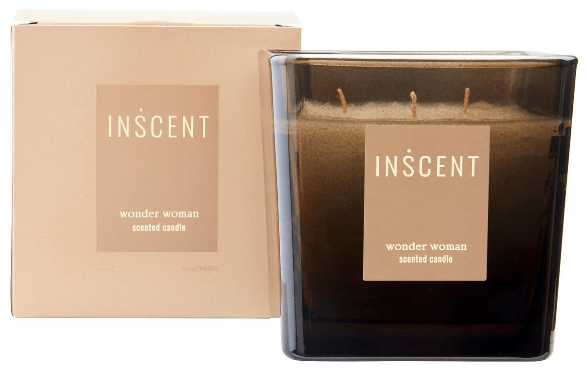 VONNÁ SVÍČKA WONDER WOMAN - bílá/čiré, Design, sklo (10/10/10cm) - Inscent