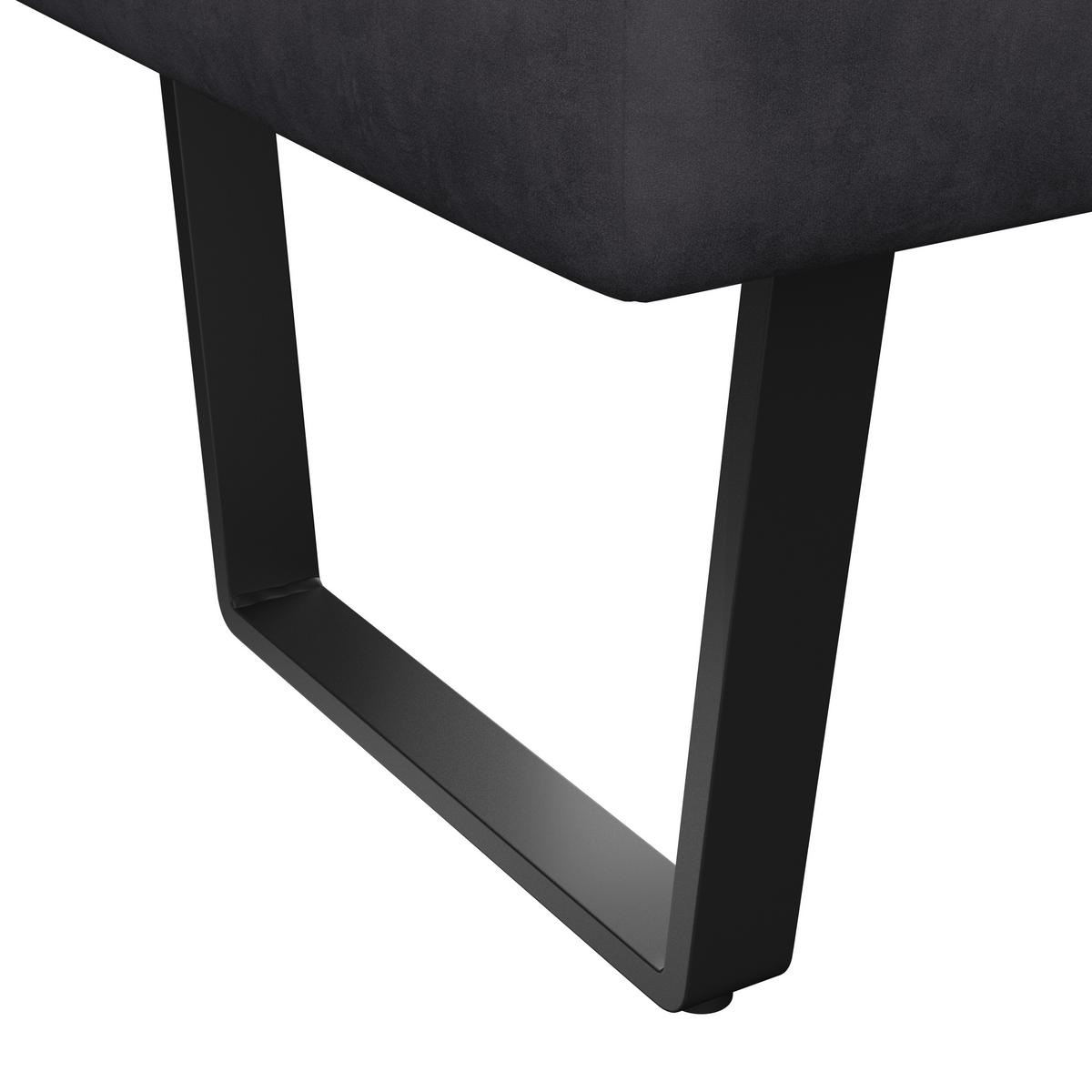 Sitzbank Pag - Schwarz/Grau, KONVENTIONELL, Textil/Metall (140/86/70cm) - MID.YOU