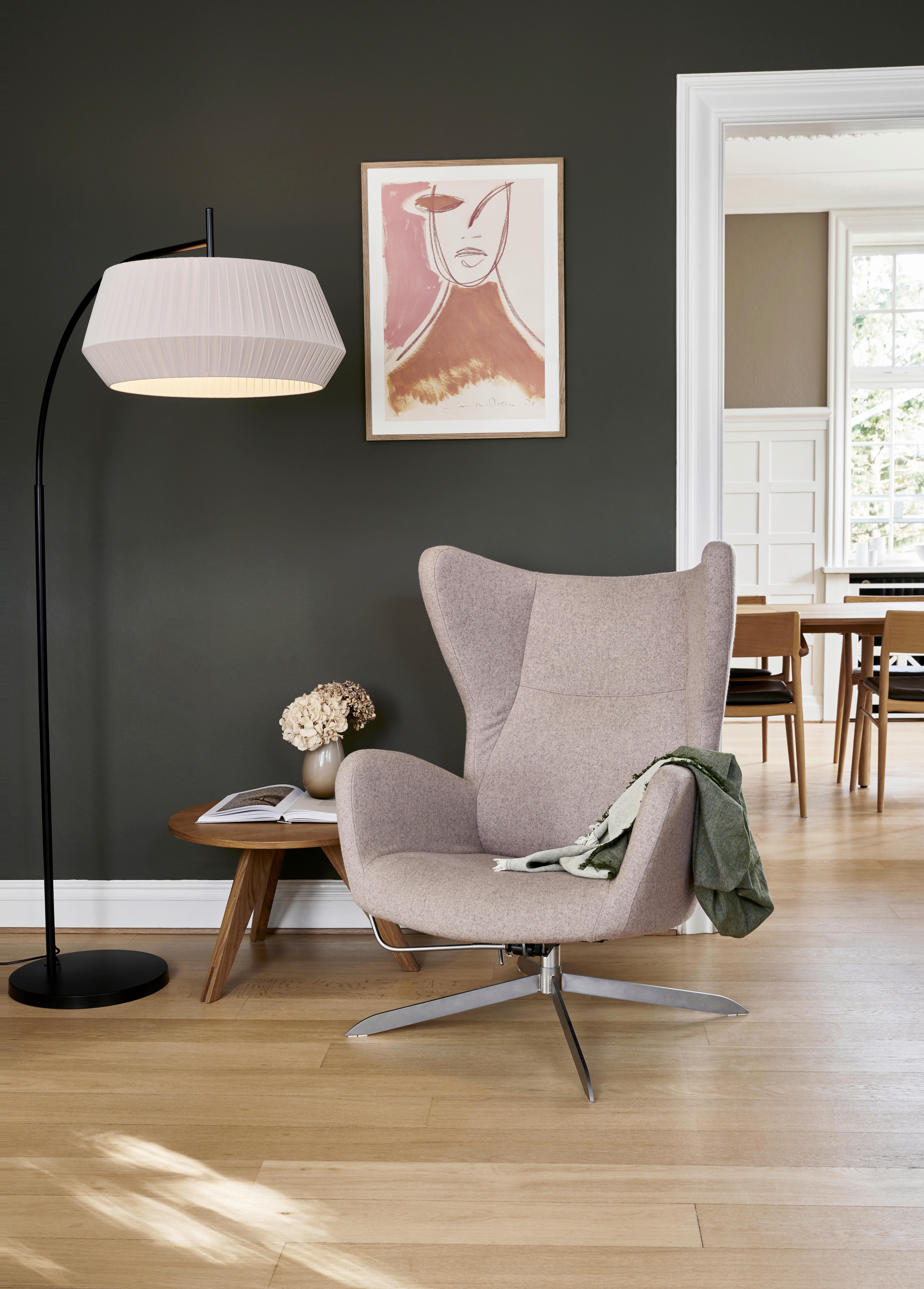 Bogenleuchte Dicte Beige L: 103 cm - Beige/Schwarz, Natur, Textil/Metall (103/53/180cm) - Nordlux