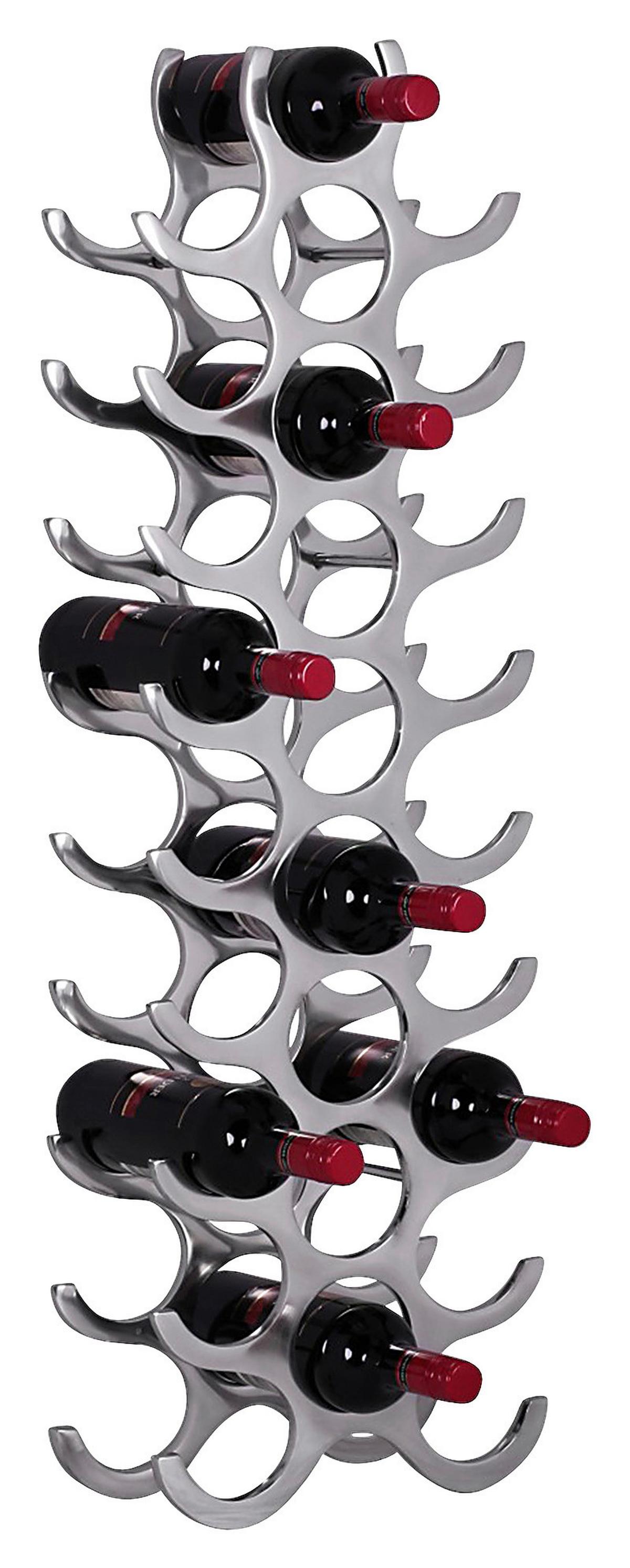 Weinregal Metall Alufarben 27 Flaschen Bxh: 31x98 Cm - Alufarben, MODERN, Metall (31/98/14cm) - MID.YOU