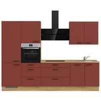 Küchenleerblock Easytouch High-Line, H4 Links - Eichefarben/Rot, MODERN, Holzwerkstoff (300cm) - Nobilia