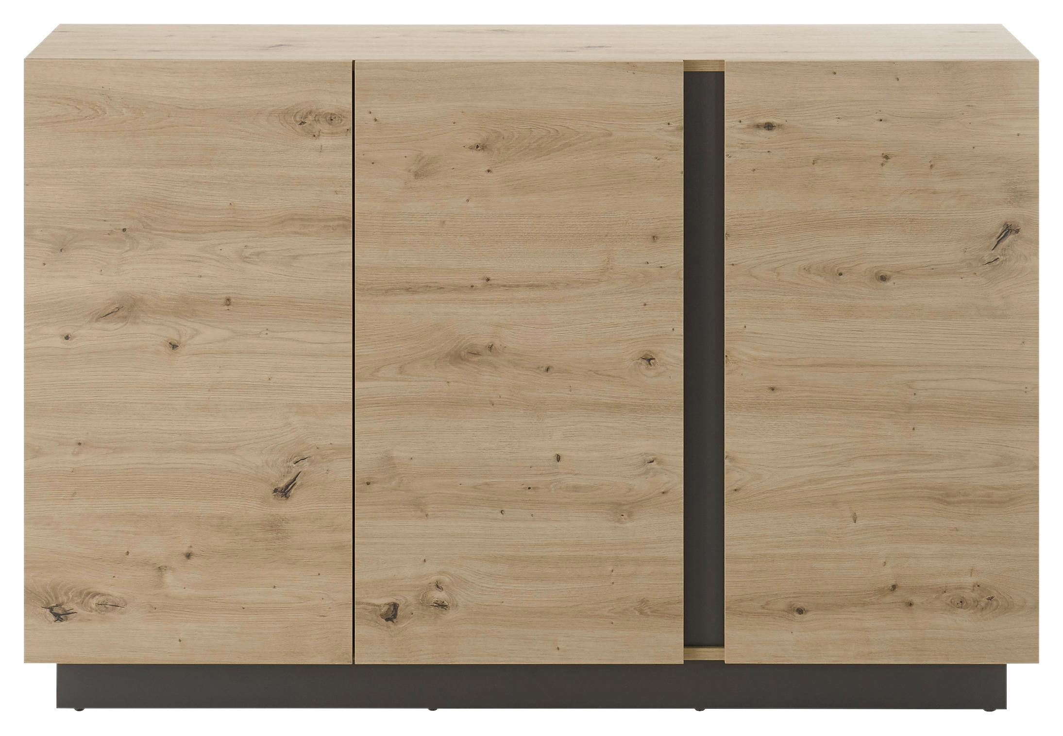 Sideboard Clair Grau/Eiche Dekor B:138cm - Eiche Artisan/Grau, Design, Holzwerkstoff (138/91/40cm) - MID.YOU