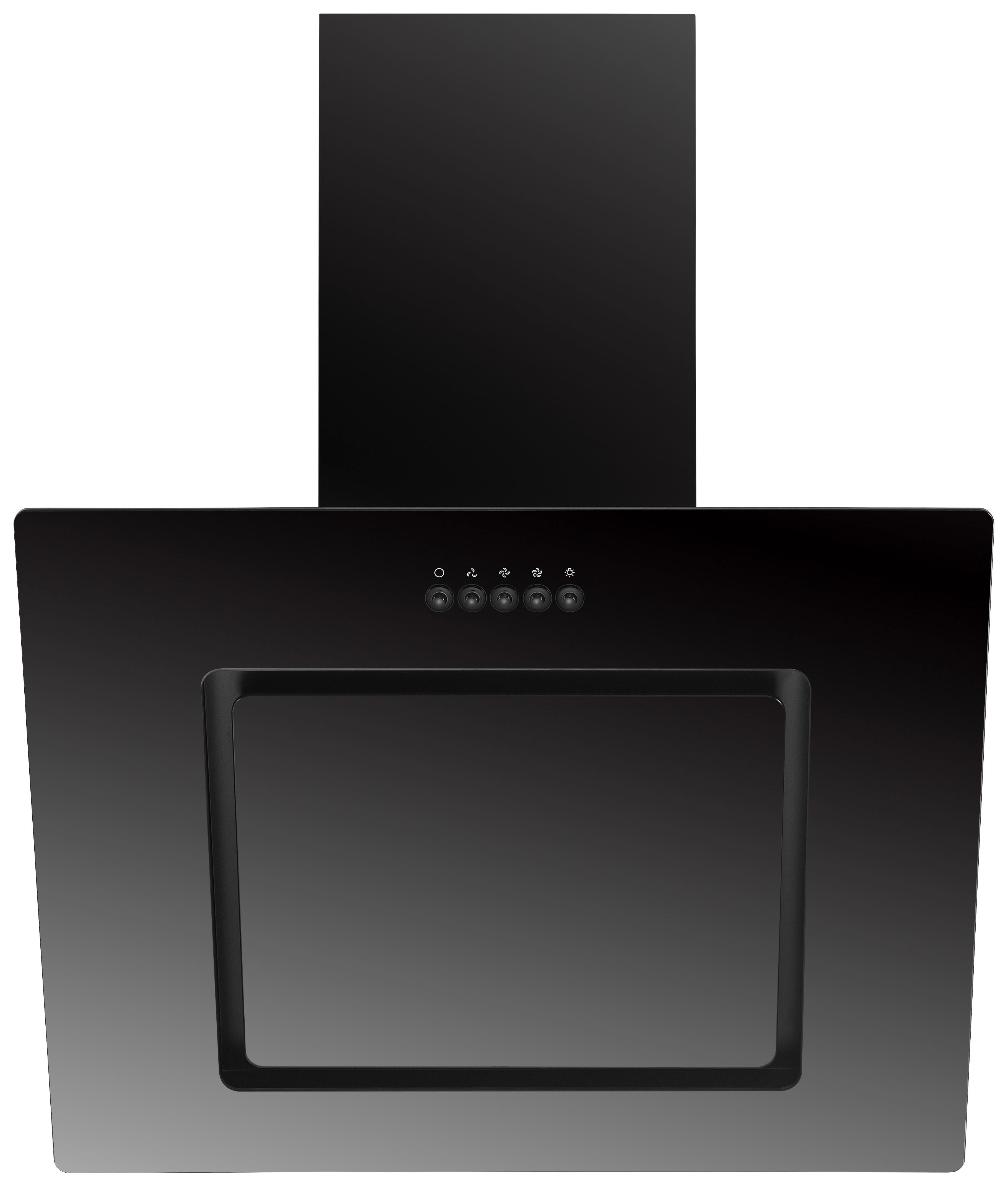 Kopffreihaube Respekta Svea Edelstahl/Glas Schwarz B: 60cm - Schwarz, Trend, Glas/Metall (60/73,9-111,9/34cm) - Respekta