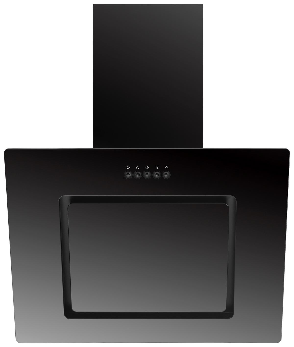 Kopffreihaube Respekta Svea Edelstahl/Glas Schwarz B: 60cm - Schwarz, Trend, Glas/Metall (60/73,9-111,9/34cm) - Respekta