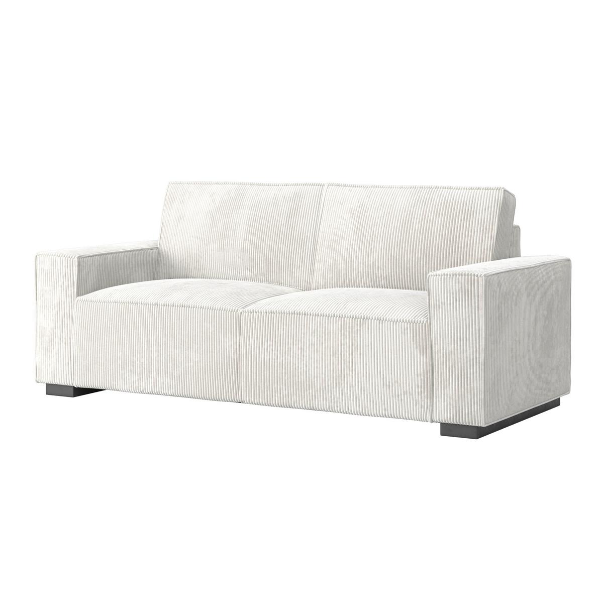 Třímístná pohovka LIAM, bílá - bílá/černá, Moderní, dřevo/textil (210/84/90cm) - Bessagi Home