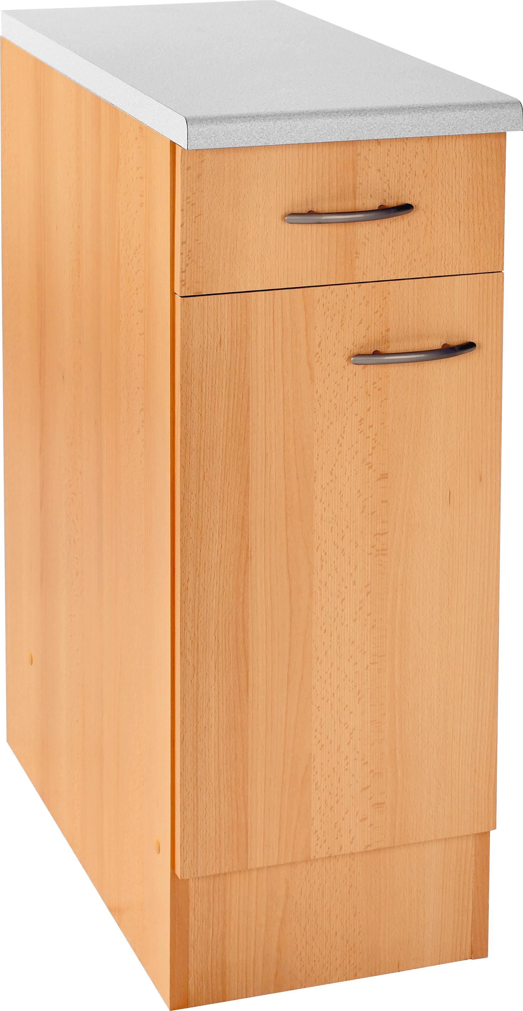 Kuchyňská Spodní Skříňka Nano Dekor Buk - šedá/barvy buku, Moderní, kompozitní dřevo/plast (30/85/57cm) - MID.YOU