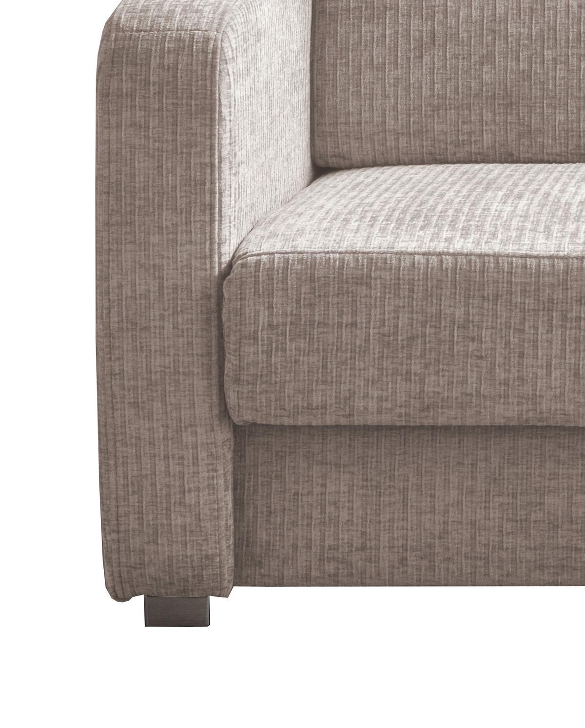 Schlafsofa Mia Mikrofaser Beige, B: 159 cm - Chromfarben/Beige, Basics, Textil (159/88/87cm) - Livetastic