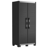Werkzeugschrank E-Com XL Garage B:54cm Schwarz/Silber - Silberfarben/Schwarz, Design, Kunststoff (89/188/54cm) - Keter