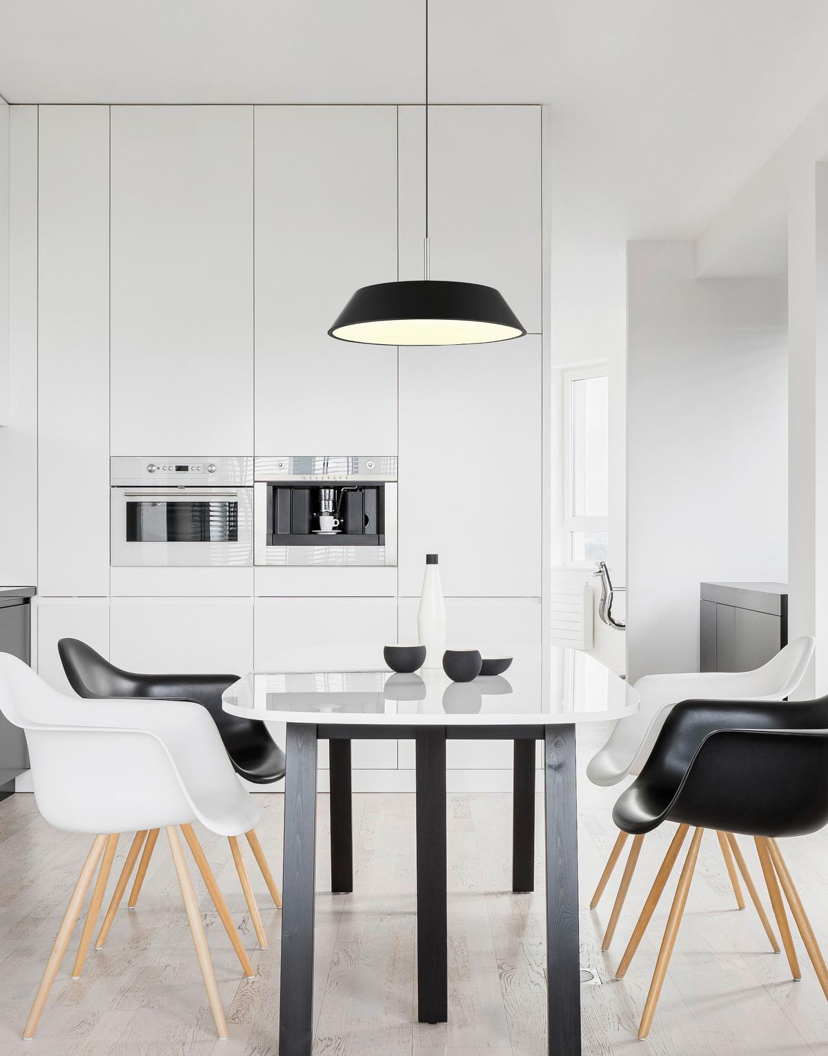 Led-hängeleuchte 3000k, 24w, 2900lm - Schwarz/Weiß, Basics, Kunststoff/Metall (40/180cm) - Globo