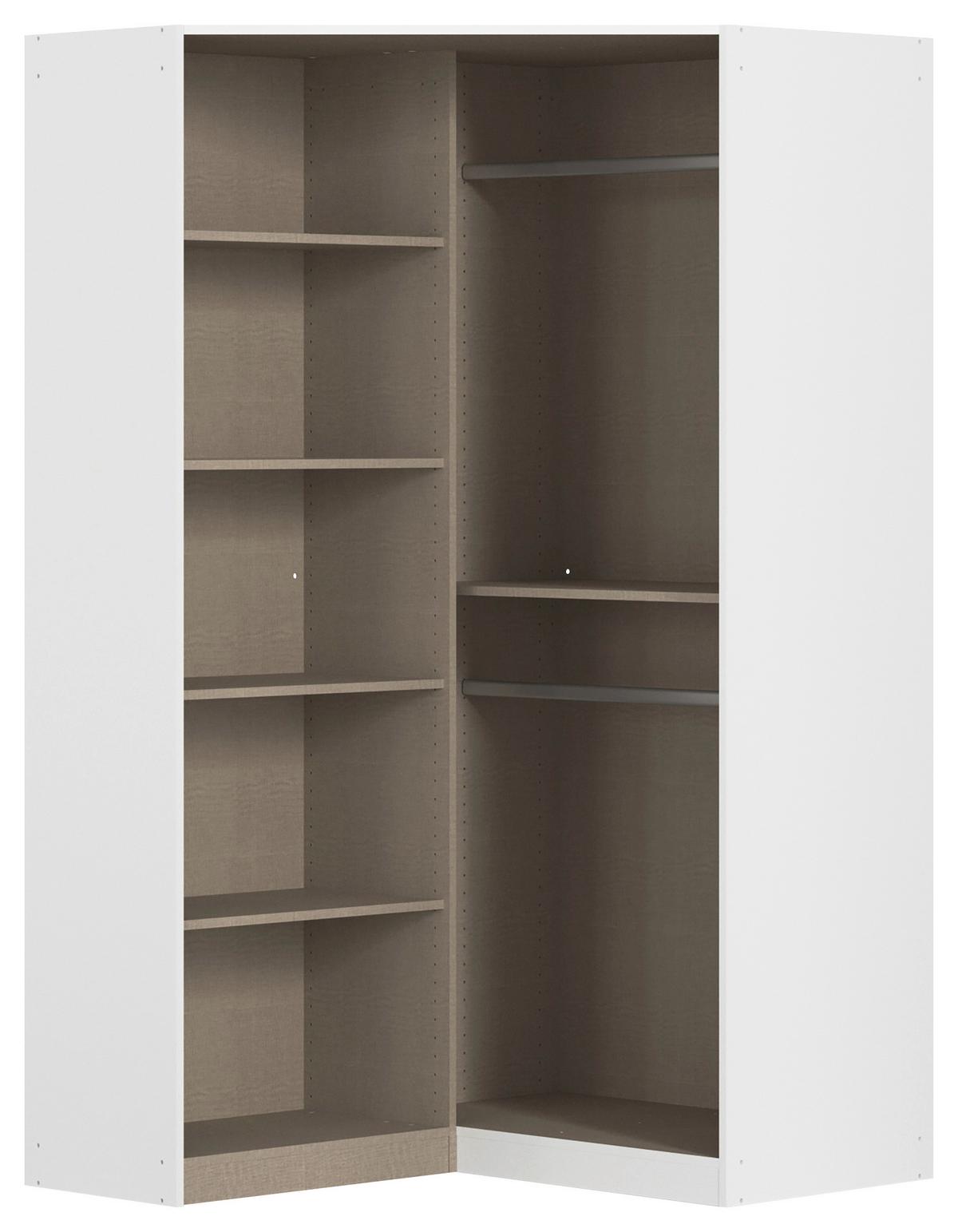 Eckkleiderschrank Costa Weiß B: 208 cm - Weiß, MODERN, Holzwerkstoff (208/197/298cm) - Rauch Möbel