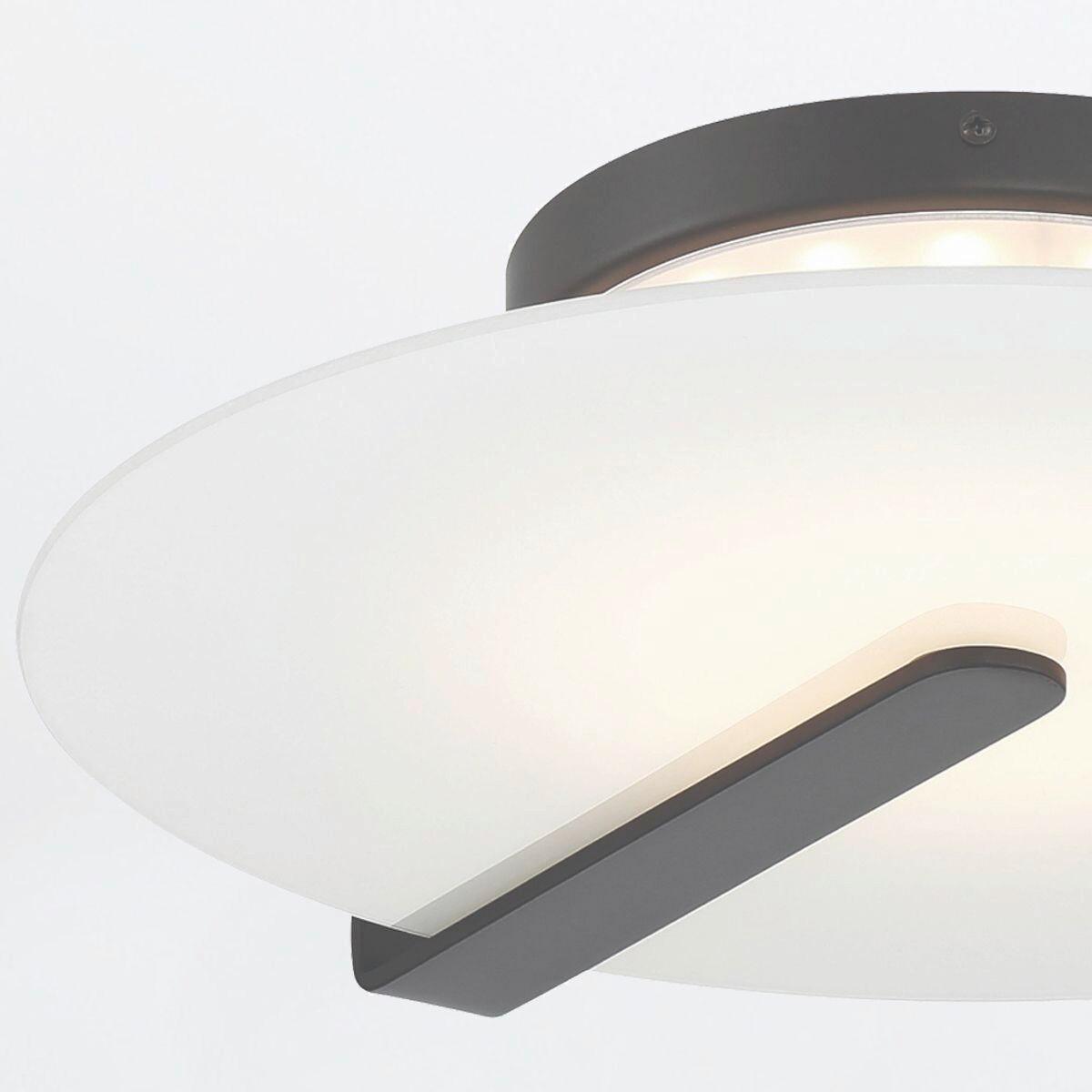 Led Falilámpa Qn-Nuvola-F-M-Bk - fekete, Design, üveg/fém (43,2/9,2cm) - Elstead Lighting