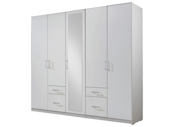 Kleiderschrank Fly B: Ca 225 cm Weiß - Weiß, Design, Glas/Holzwerkstoff (225/210/58cm) - Carryhome Kleiderschrank Fly B: Ca 225 cm Weiß - Weiß, Design, Glas/Holzwerkstoff (225/210/58cm) - Carryhome