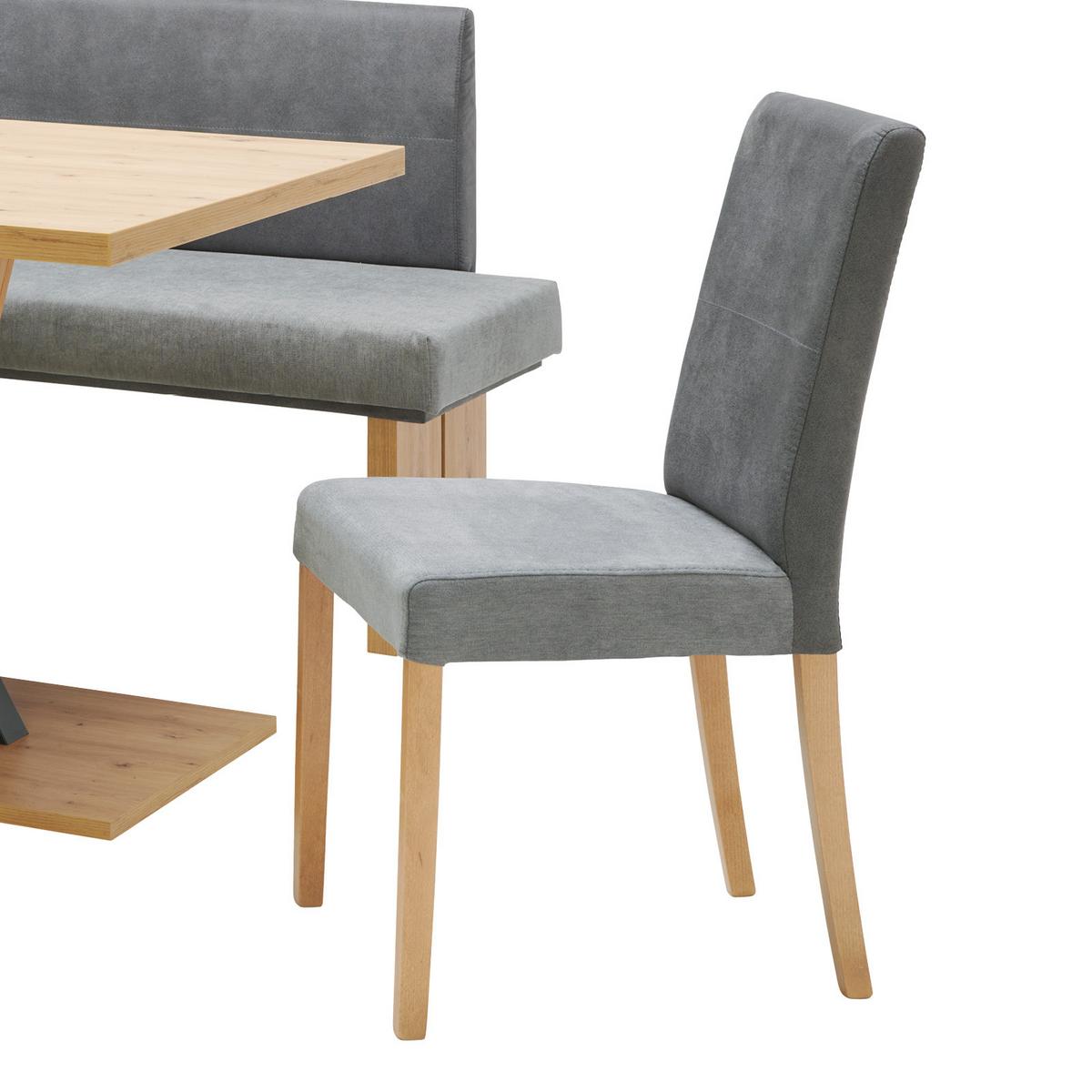 Eckbank Hellgrau/Eiche Dekor Emma 185x150 cm - Eichefarben/Anthrazit, KONVENTIONELL, Holzwerkstoff/Textil (185/150cm)