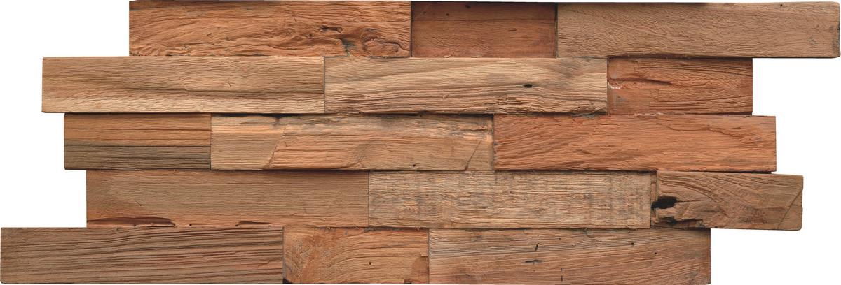Wandverkleidung Fsc Teak Recl. Natur - Braun, Basics, Holz (50/20/2cm)