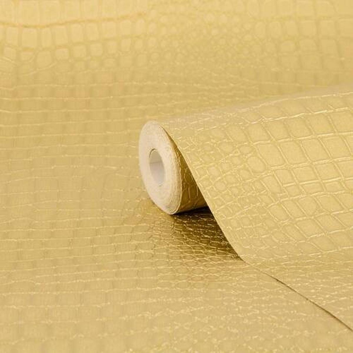 Vliestapete Goldfarben, 52x1000 cm - Goldfarben, Basics, Papier/Kunststoff (52/1000cm)