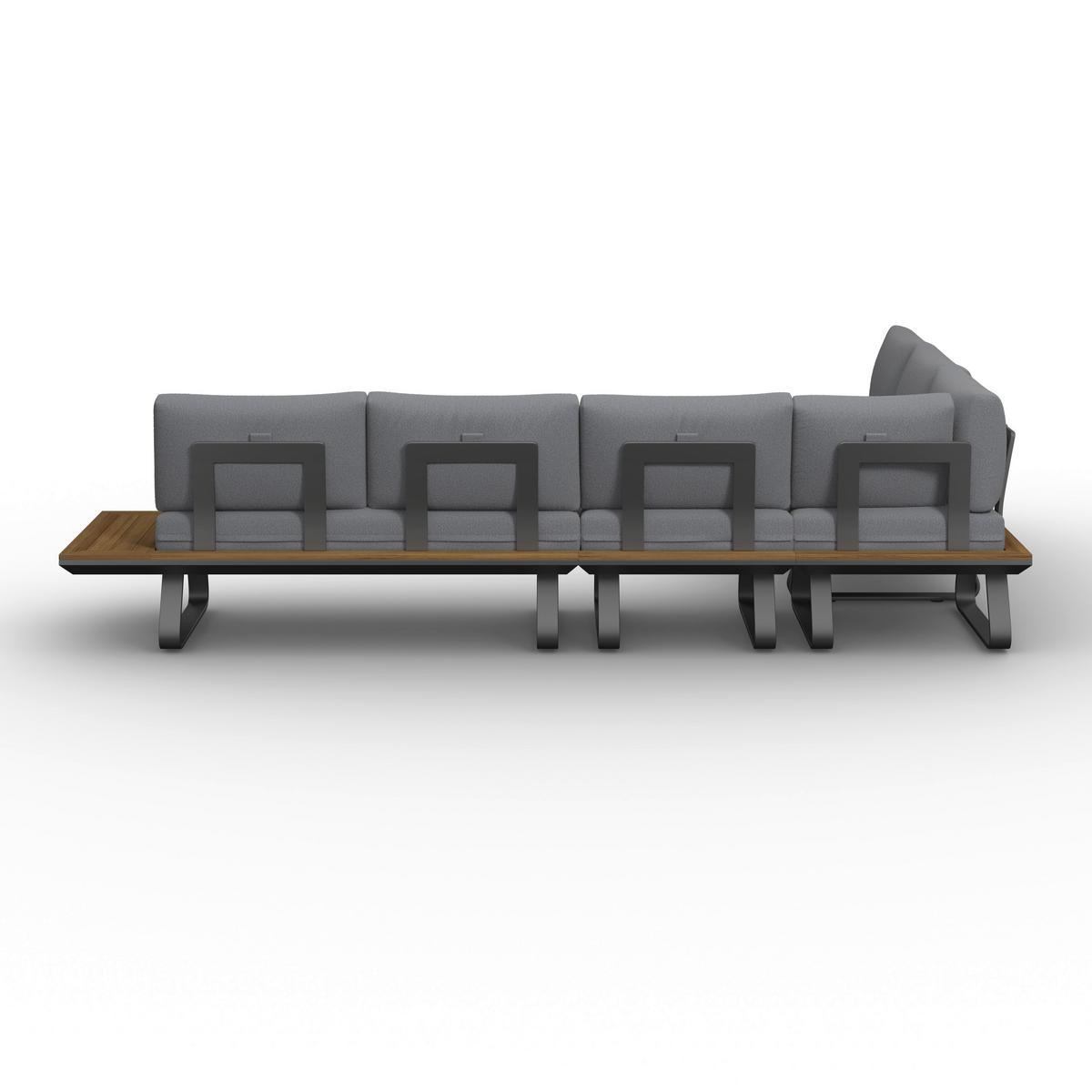 JÍDELNÍ TERASOVÁ SOUPRAVA EMMA - tmavě šedá/přírodní barvy, Moderní, kov/textil - Bessagi Garden