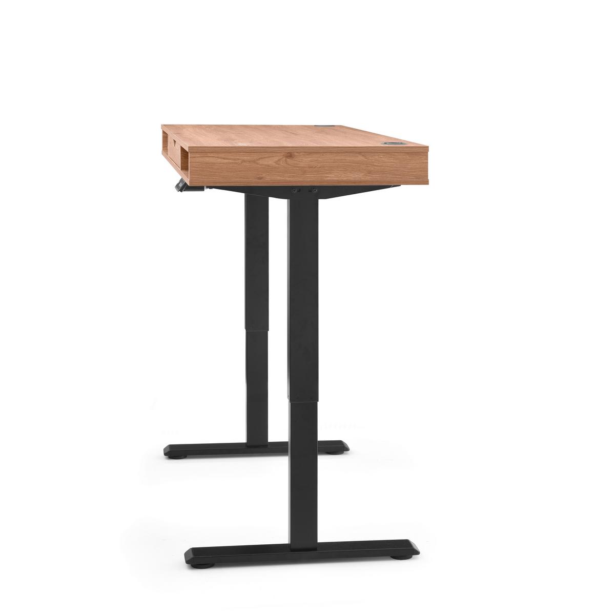 Schreibtisch Worktime Style Schwarz/Eichefarben L: 120cm - Eichefarben/Schwarz, MODERN, Holz/Metall (120/60/72-110cm) - MID.YOU