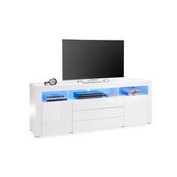 Sideboard Dekor Mit Led 200 Cm Goal Weiß - Alufarben/Weiß, MODERN, Holzwerkstoff (200/74/44cm) - MID.YOU