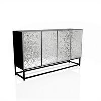 Sideboard Metallio Schwarz/Silberfarben B: 140 cm - Silberfarben/Schwarz, MODERN, Holzwerkstoff (140/80/37cm) - MID.YOU