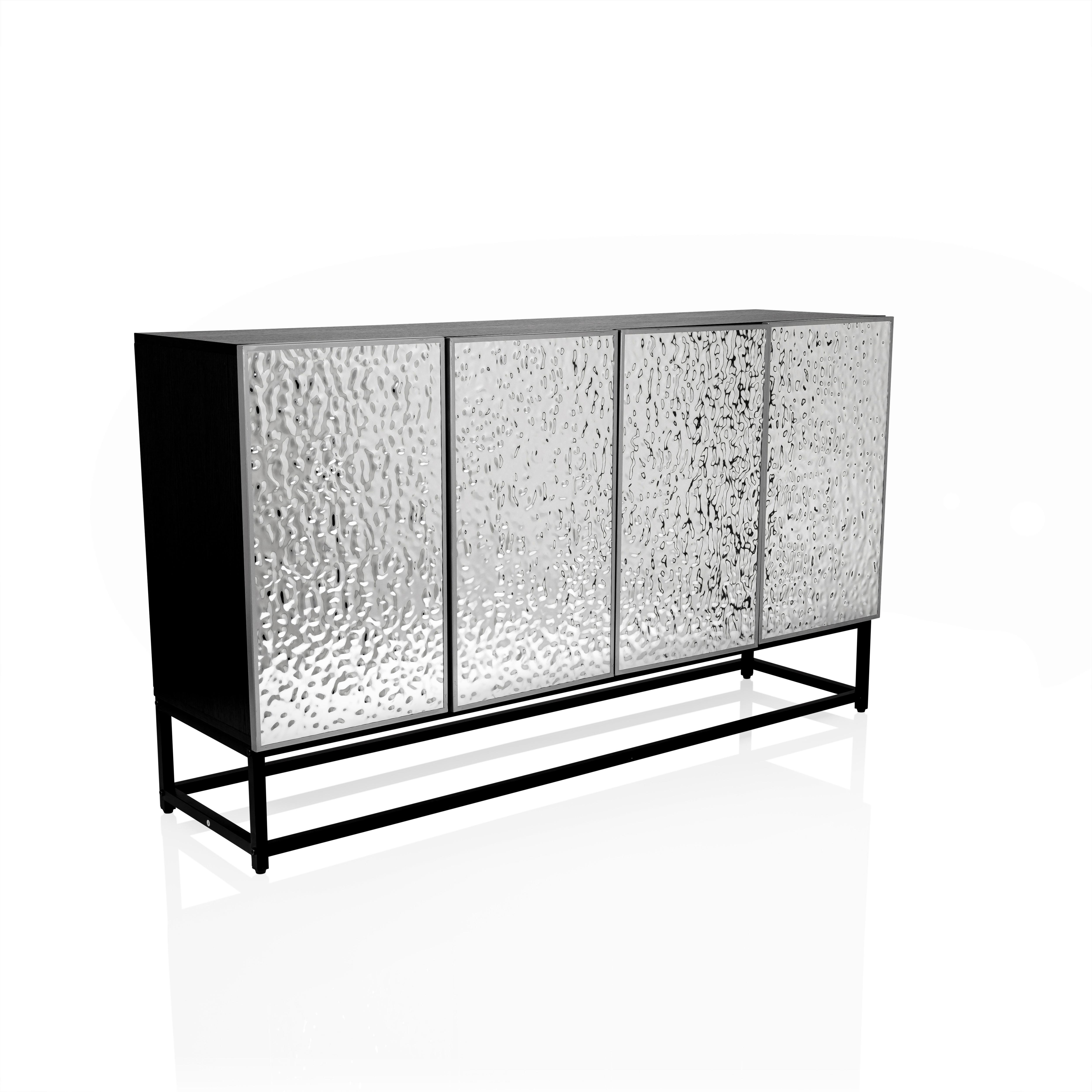 Sideboard Metallio Schwarz/Silberfarben B: 140 cm