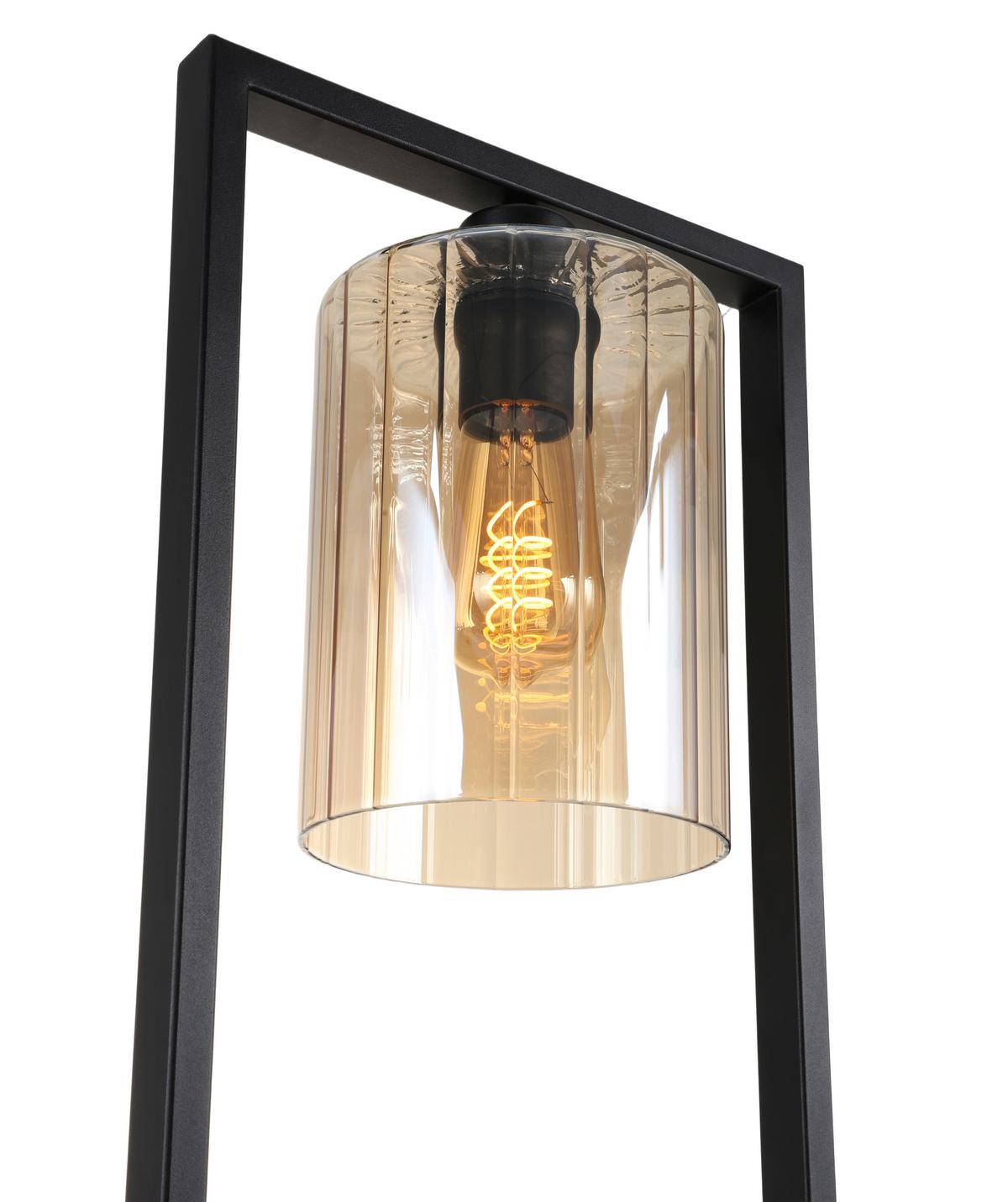 Stehleuchte Ambi - Bernsteinfarben/Schwarz, MODERN, Glas/Metall (30/140cm)