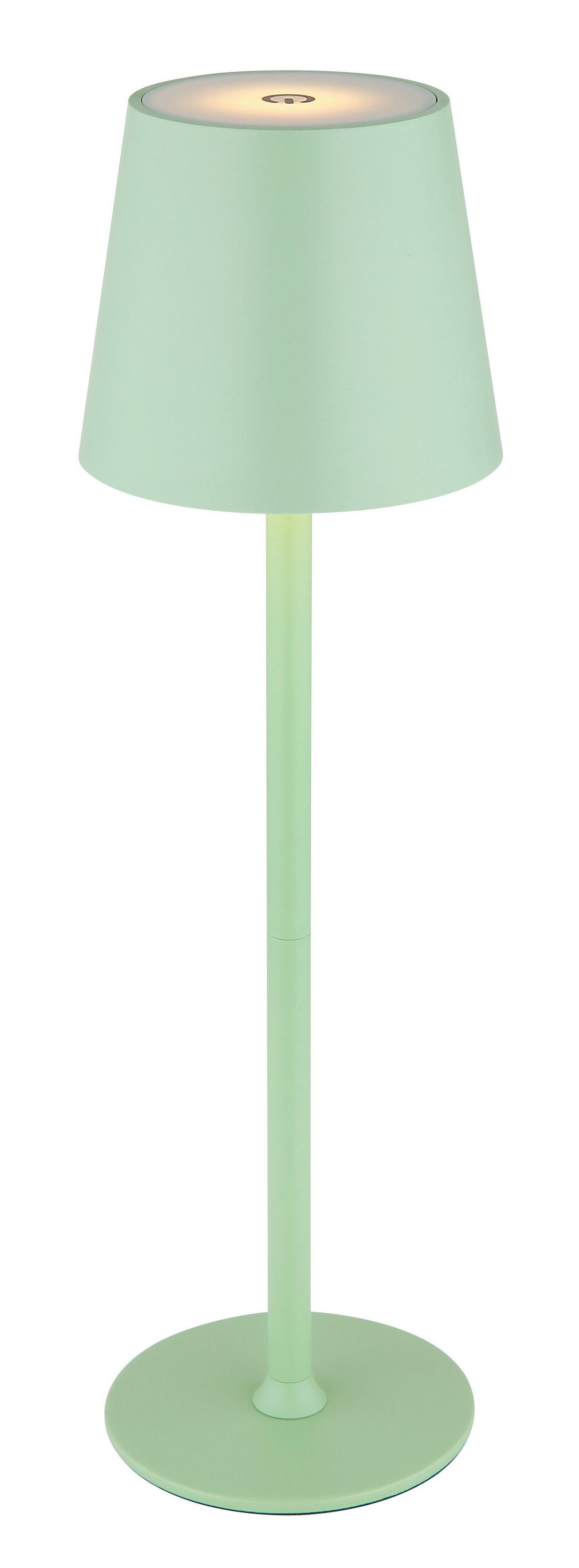Akku-Tischleuchte 58438bg 2 Höhen Montierbar - Weiß/Hellgrün, Trend, Kunststoff/Metall (10,6/36cm) - Globo