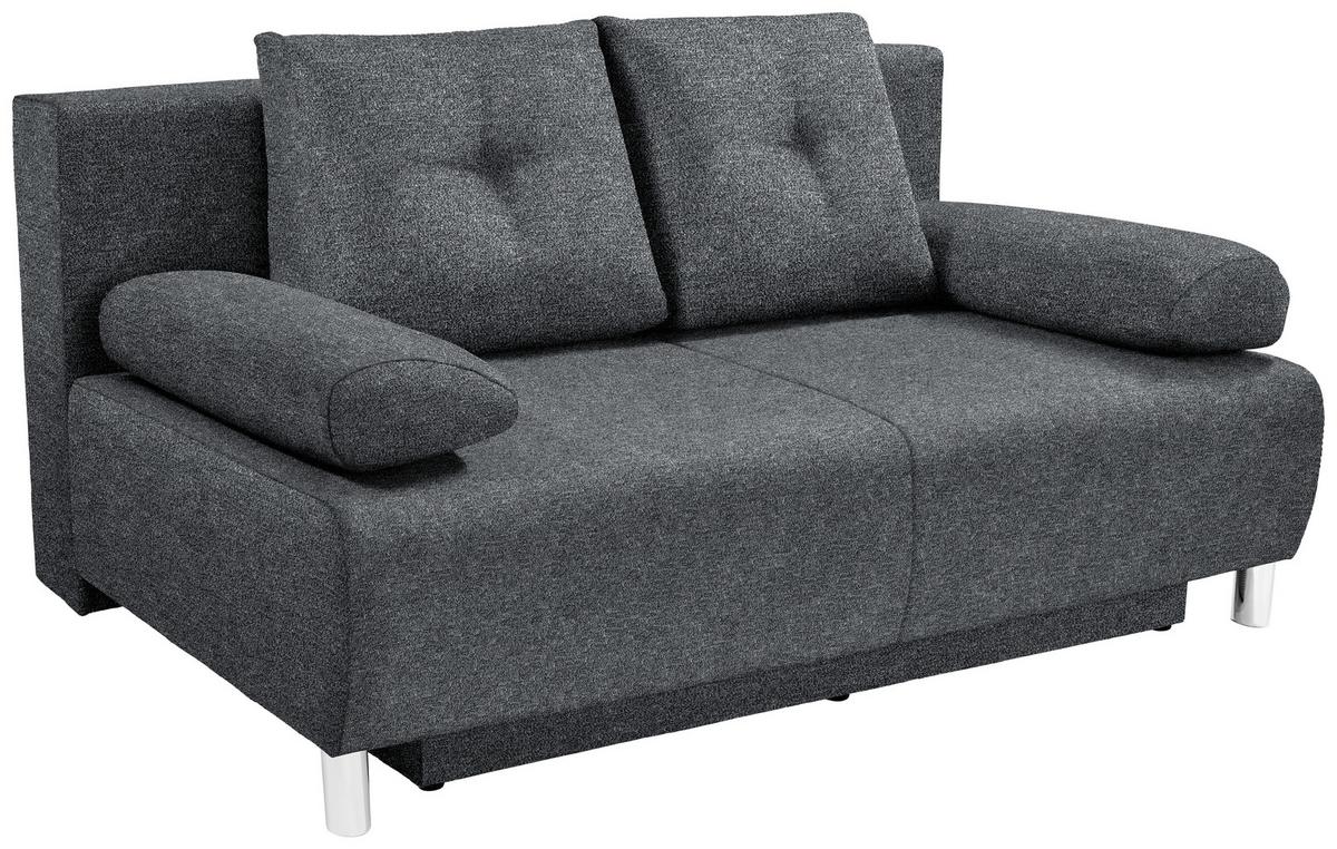 POHOVKA BOXSPRING INES - antracitová/chrómová, Modern, drevo/textil (203/96/102cm) - Luca Bessoni