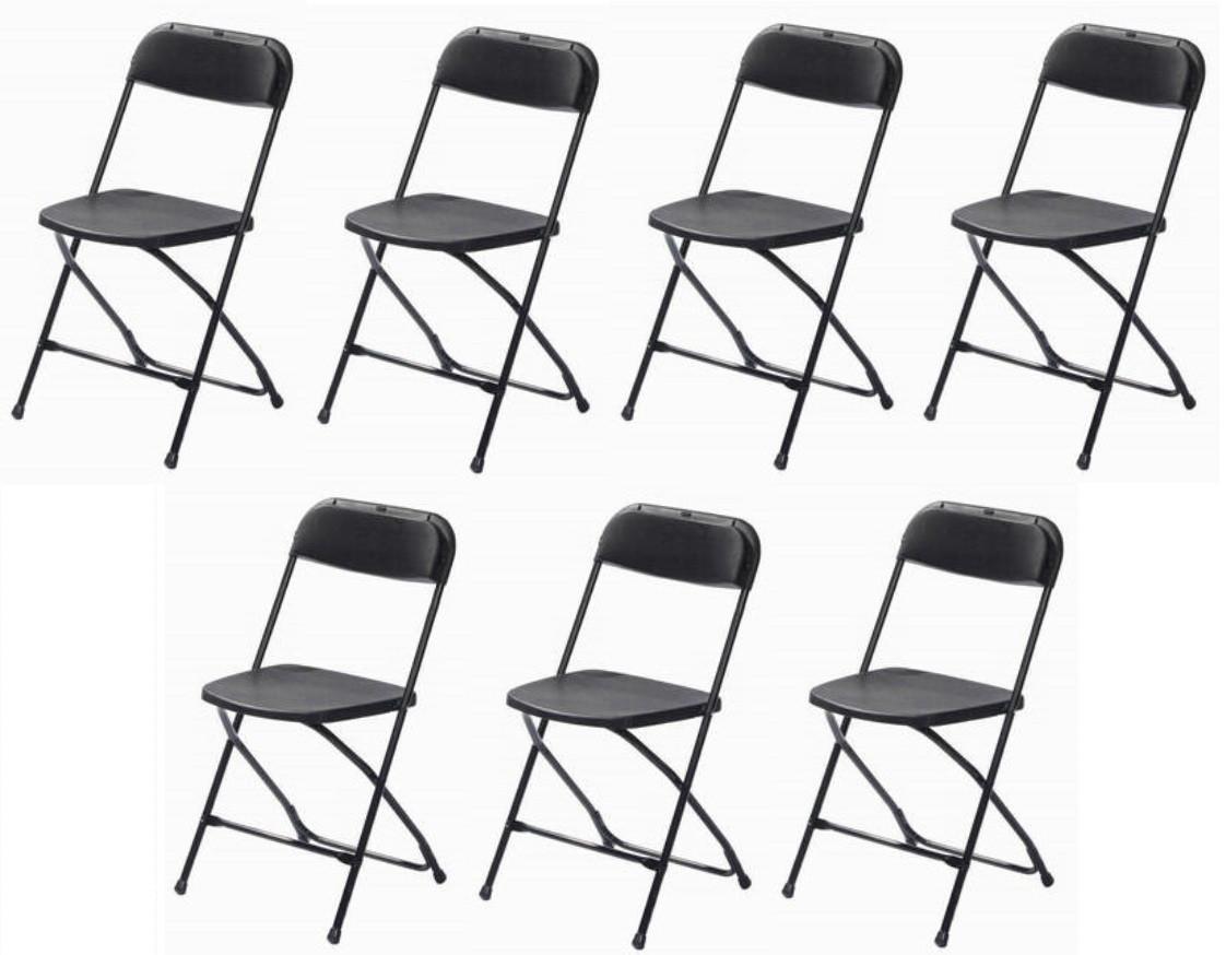 Gartenklappsessel-Set 7x Budget Klappstuhl - Schwarz, LIFESTYLE, Kunststoff/Metall (43/80/49cm)