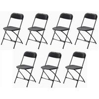 Gartenklappsessel-Set 7x Budget Klappstuhl - Schwarz, LIFESTYLE, Kunststoff/Metall (43/80/49cm)
