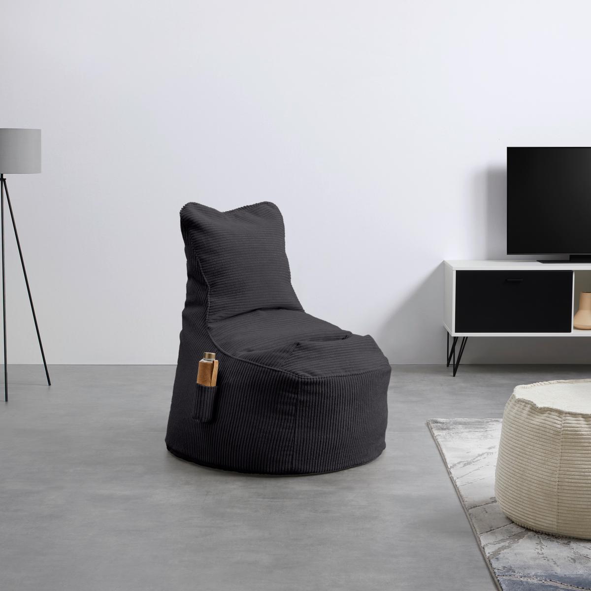 Sedací vak CORTONA CORD, antracitový manšestr - antracitová, Moderní, textil (85/100/85cm) - Mömax