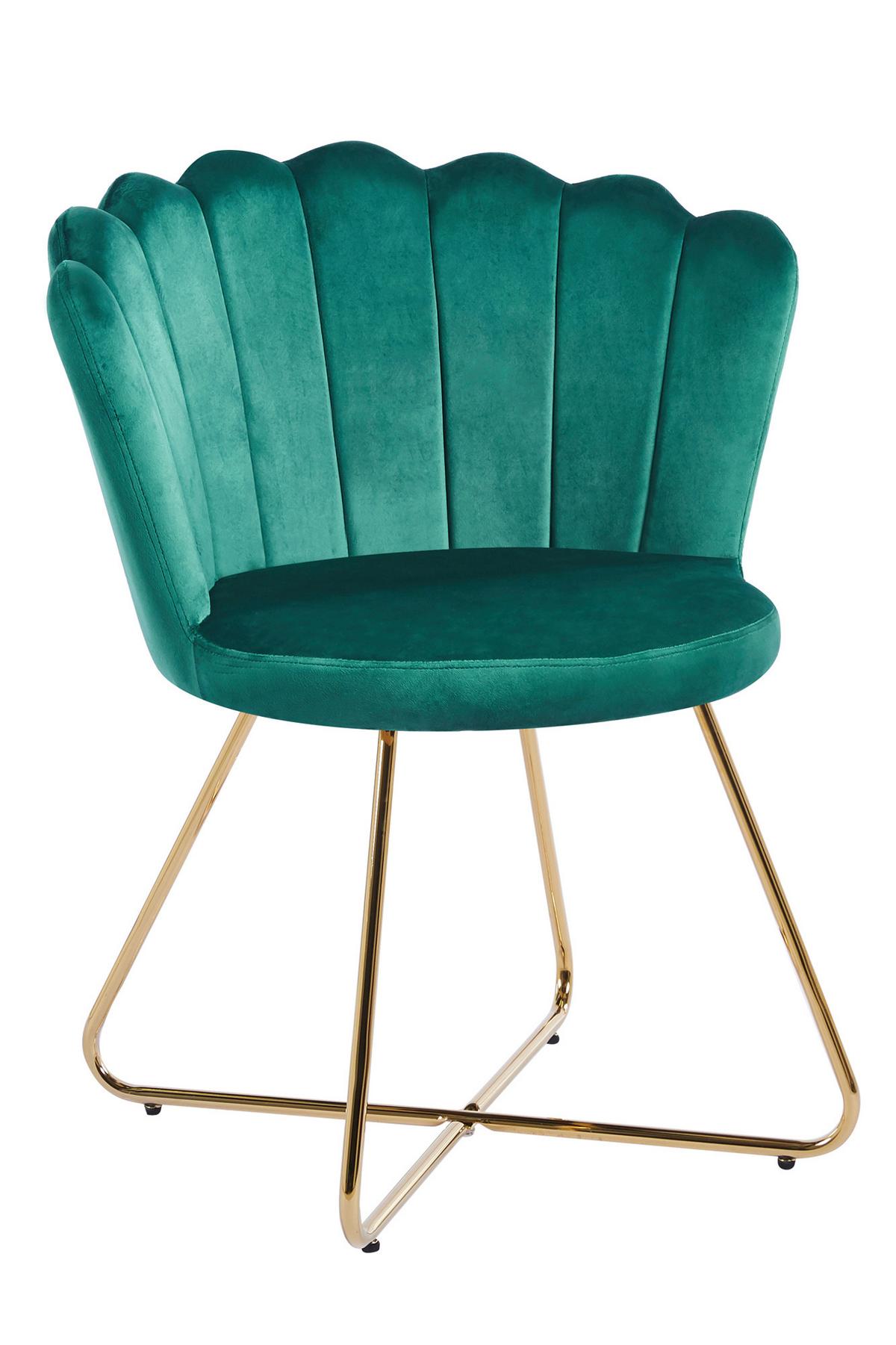 Stuhl-Set Grün B: 69,5 cm - Goldfarben/Grün, MODERN, Textil/Metall (69,5/85/66cm) - Livetastic