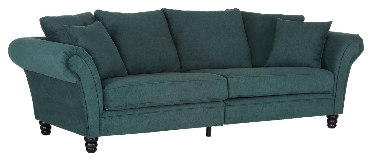 Bigsofa Lamour B: 270 cm Grün - Dunkelbraun/Grün, KONVENTIONELL, Holz/Textil (270/80cm) - Livetastic