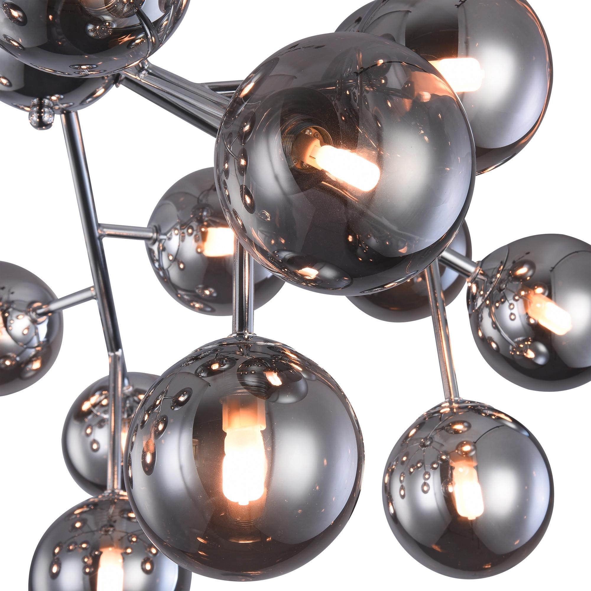 Deckenleuchte Dallas - Chromfarben/Grau, Trend, Glas/Metall (75/25cm) - MAYTONI