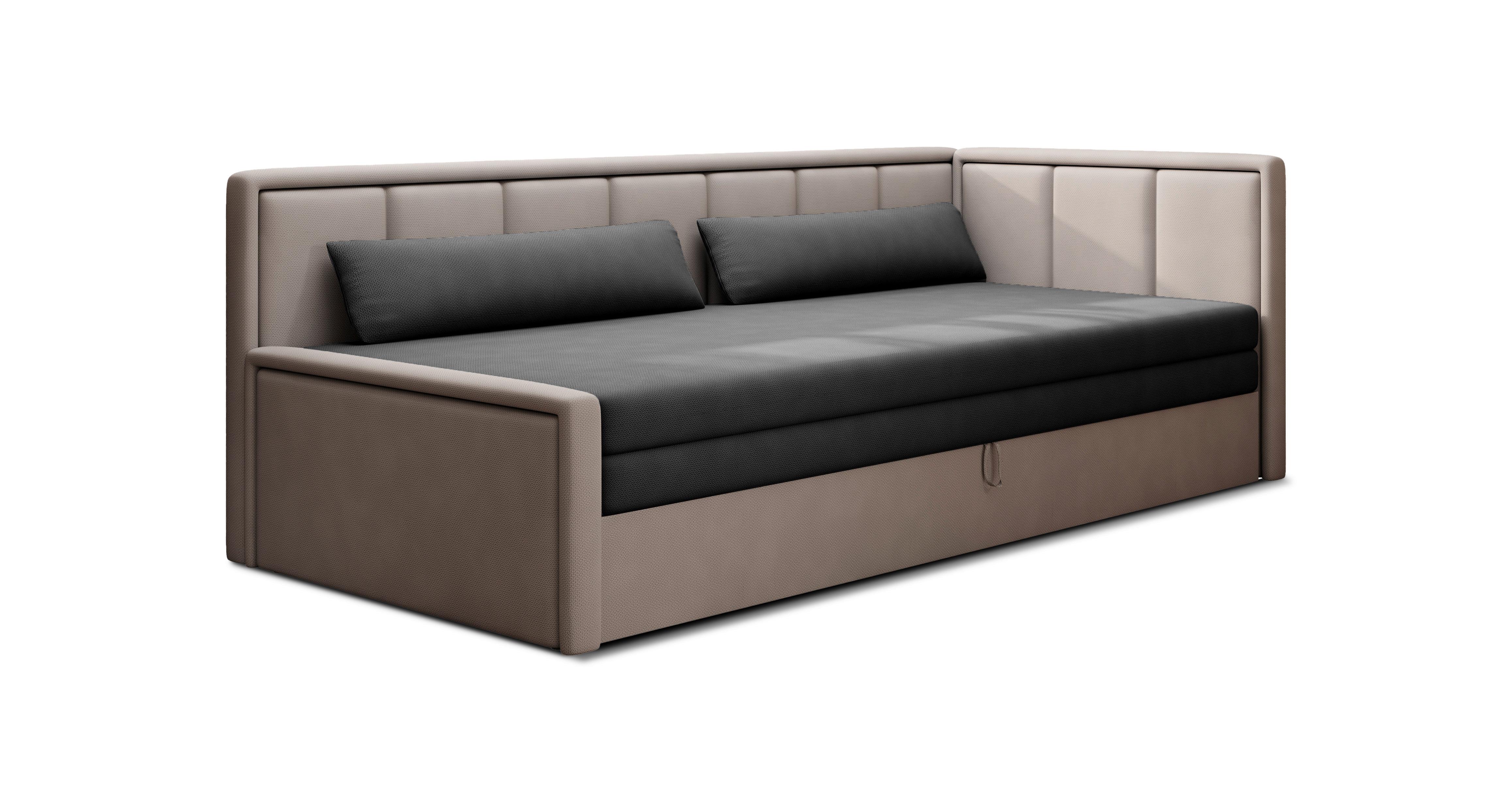 Récamiere Fulgeo Rechts Anthrazit, Hellgrau, B: 214 Cm - Anthrazit/Hellgrau, Design, Textil (214/77/82cm) - MID.YOU