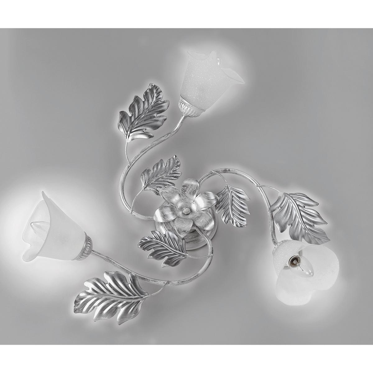 Deckenleuchte 4836/pl3 - Silberfarben/Weiß, KONVENTIONELL, Glas/Metall (60/20cm)