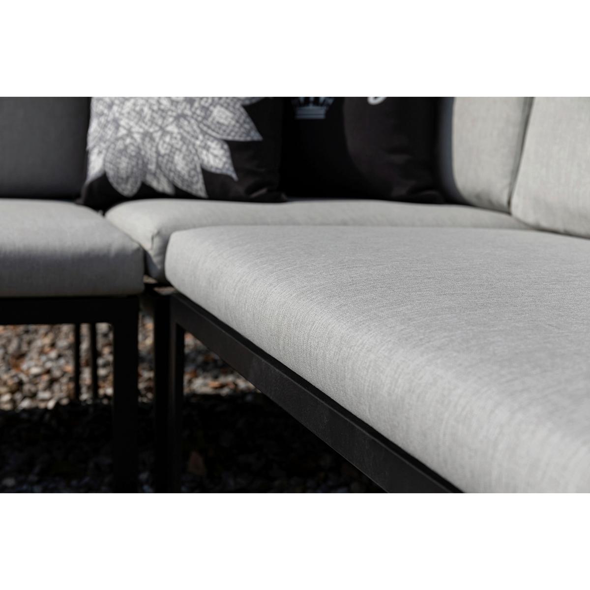 Loungegarnitur Kos - Anthrazit/Grau, MODERN, Textil/Metall - Gardenson