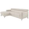 Ecksofa Mit Schlaffunktion Sammy Hellgrau Leder - Chromfarben/Hellgrau, Design, Leder (168/227cm) - Livetastic