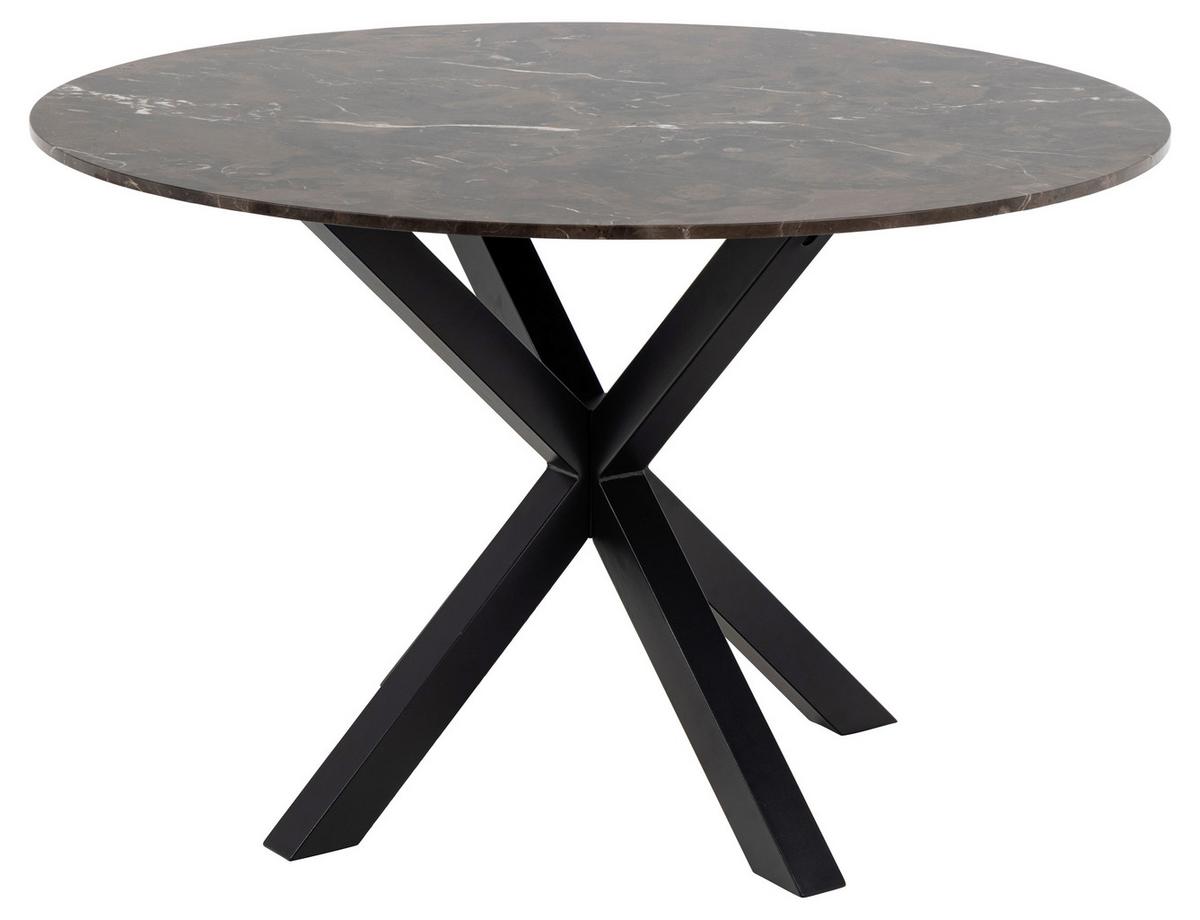 Esstisch Rund Heaven 120x75 Cm Braun/schwarz - Schwarz/Braun, MODERN, Stein/Metall (120/120/75cm) - MID.YOU
