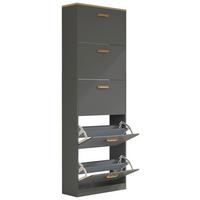 Schuhschrank Halom Anthrazit/Honigeiche - Honigeiche/Anthrazit, LIFESTYLE, Holzwerkstoff (59/170/22cm) - MID.YOU