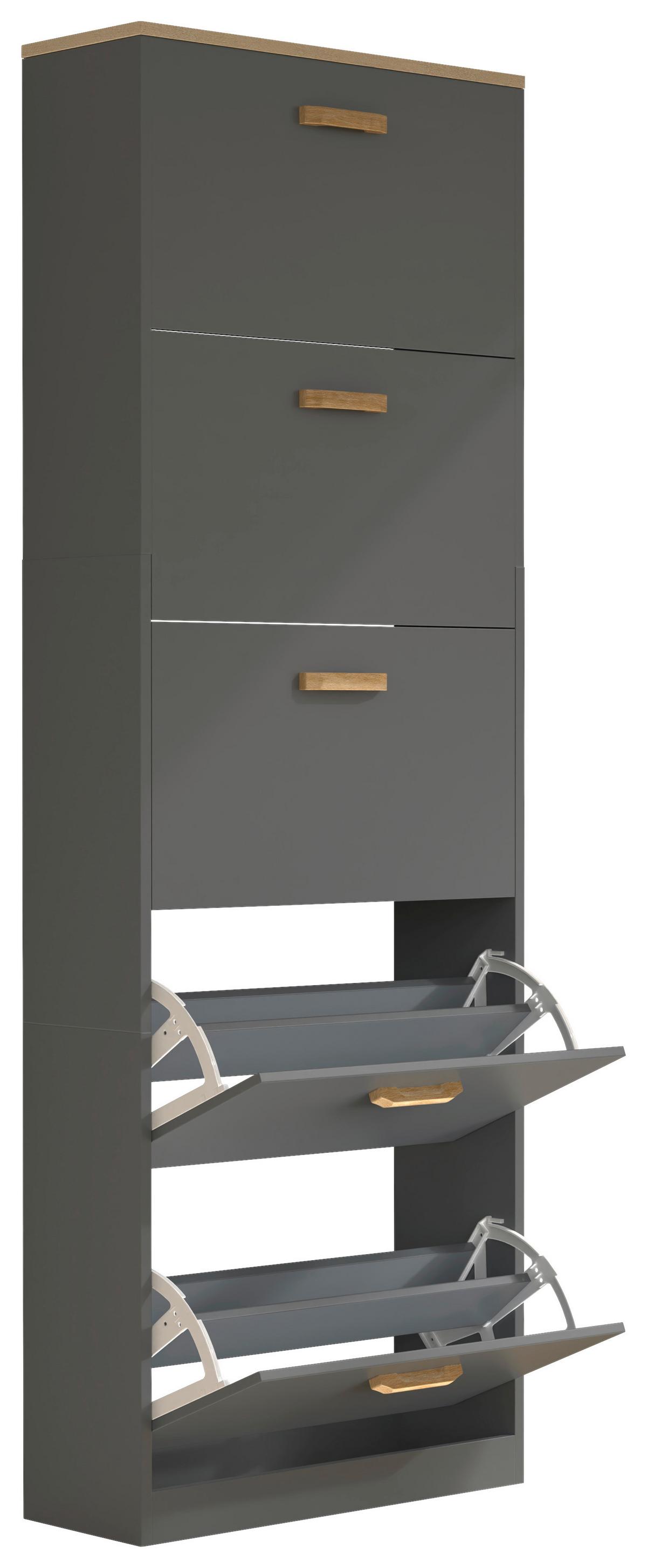 Schuhschrank Halom Anthrazit/Honigeiche - Honigeiche/Anthrazit, LIFESTYLE, Holzwerkstoff (59/170/22cm) - MID.YOU