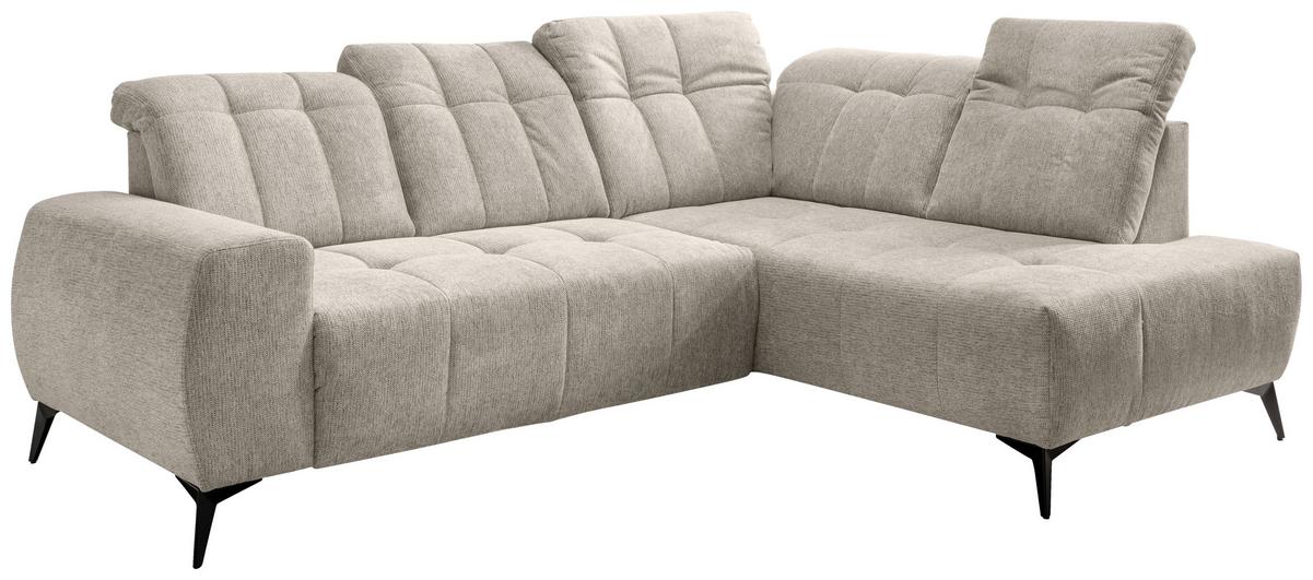 Ecksofa Sano, Beige S: 261x200 cm - Beige/Schwarz, MODERN, Textil (261/200cm) - Livetastic