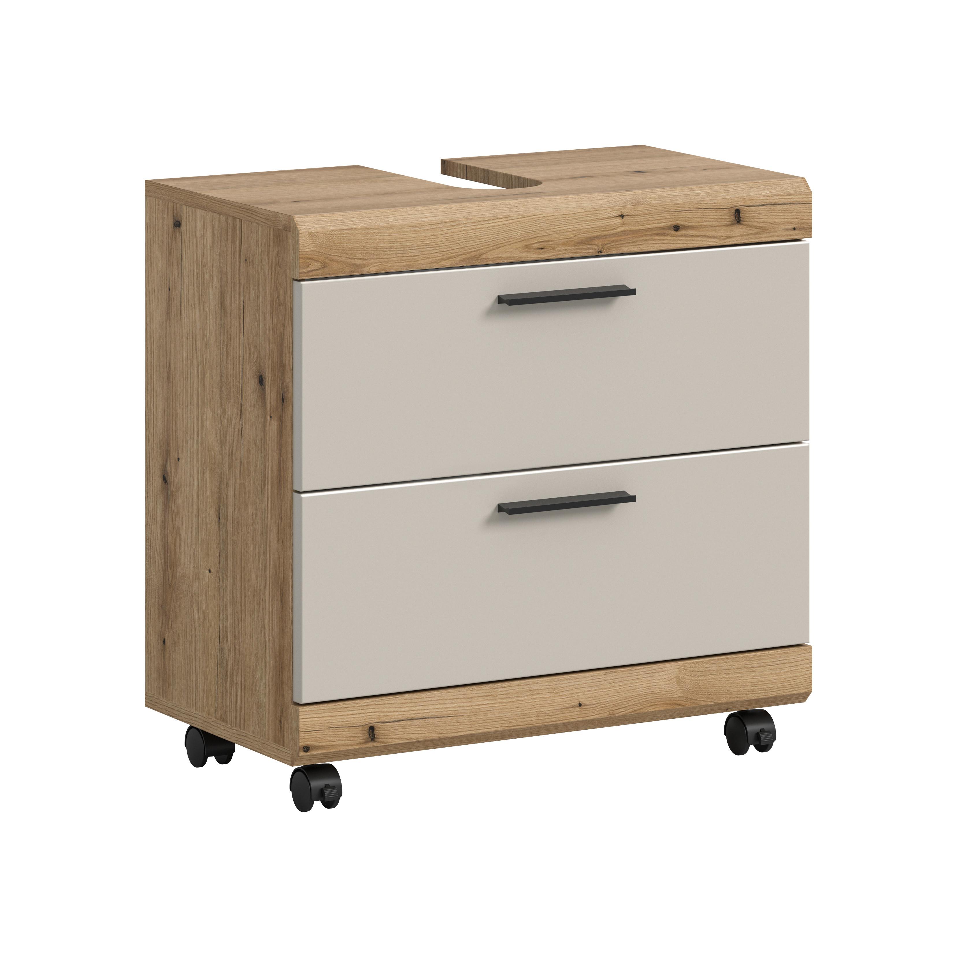 Waschbeckenunterschrank Scout Eichefarben/Kaschmir B: 60cm