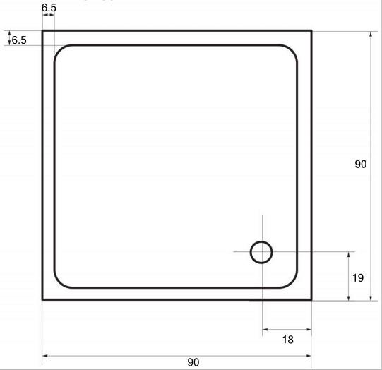 Duschtasse G90 Venus - Weiß, KONVENTIONELL, Kunststoff (90/5,5/90cm) - Sanotechnik