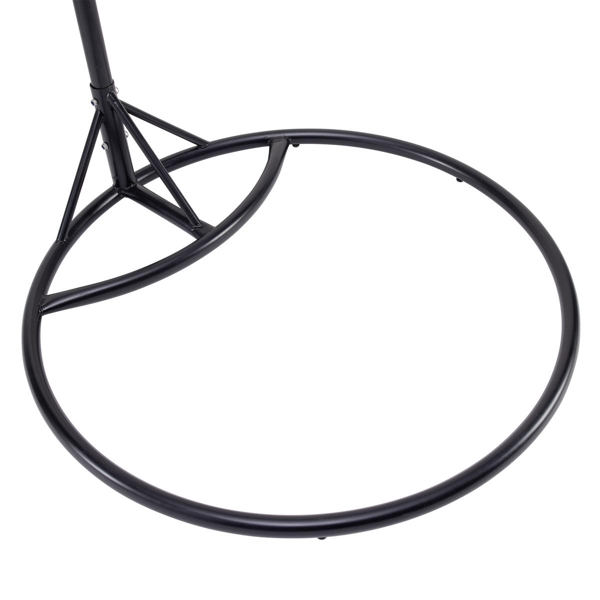 Závesné kreslo ENEA tmavosivé - čierna/tmavosivá, Modern, kov/textil (133/205/120cm) - Bessagi Garden