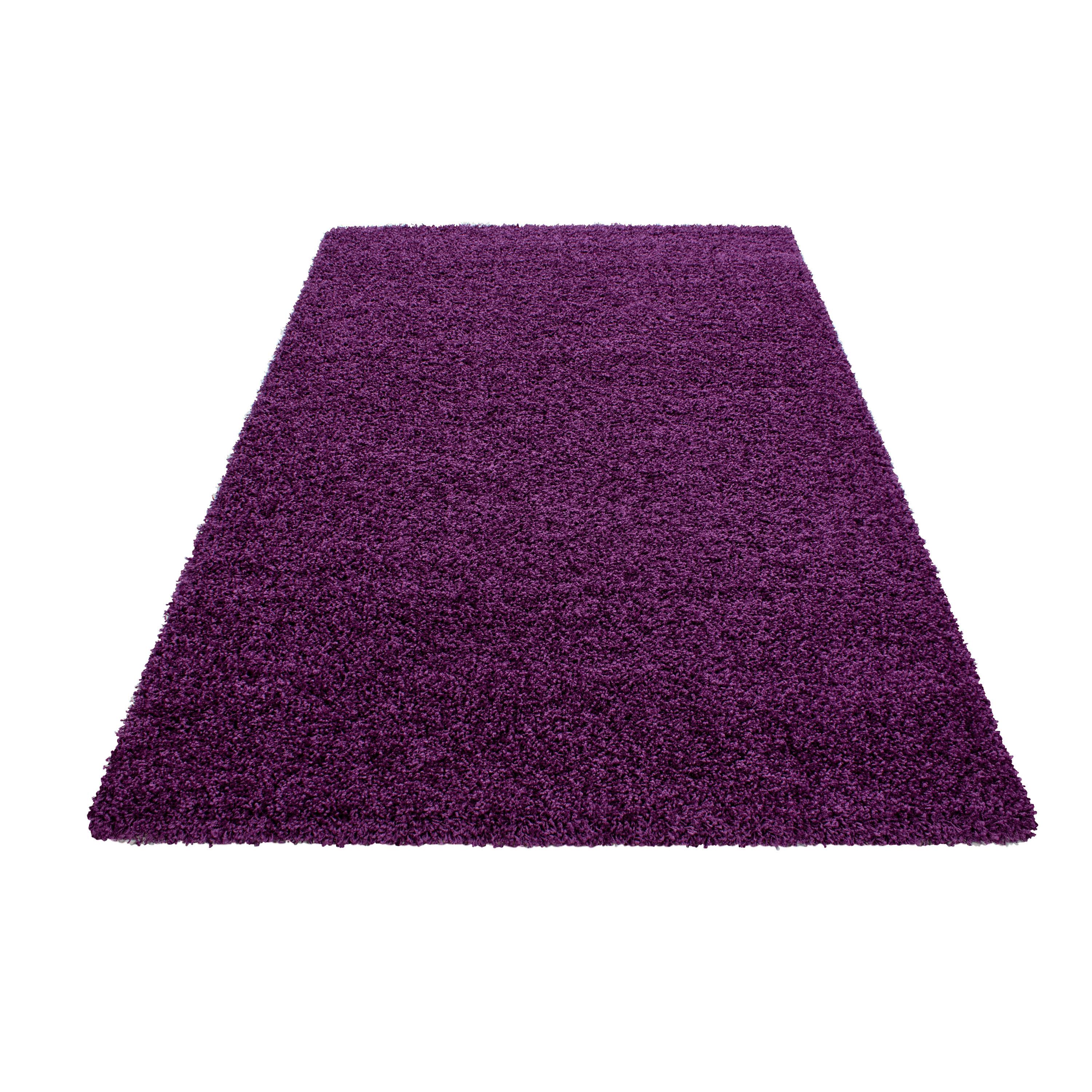 Hochflor Teppich Lila Life 120x170 cm - Lila, KONVENTIONELL, Textil (120/170cm) - Novel