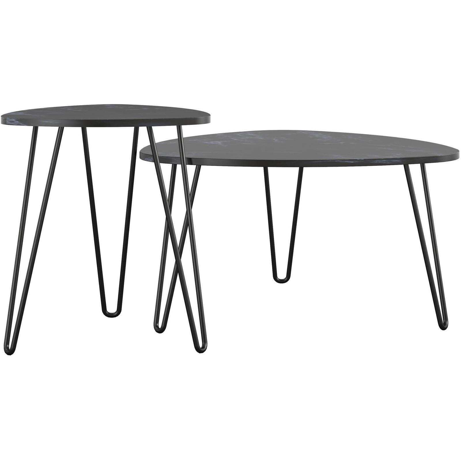 Couchtischset Athena 2-Tlg. Schwarz - Schwarz, Design, Holzwerkstoff/Metall (51/57/51cm) - MID.YOU