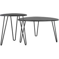 Couchtischset Athena 2--teilig. Schwarz - Schwarz, Design, Holzwerkstoff/Metall (51/57/51cm) - MID.YOU