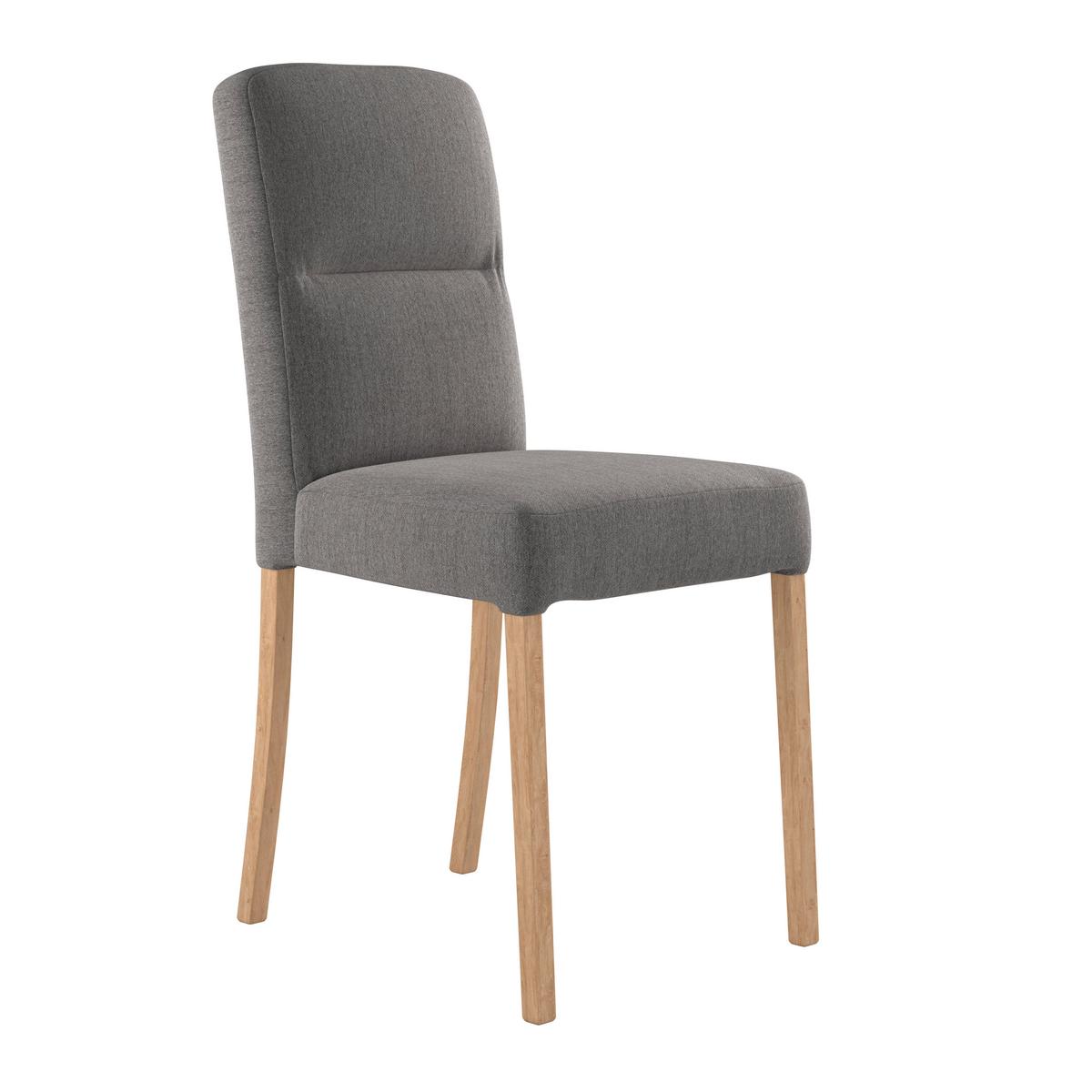 Vierfußstuhl Emma Ii Webstoff Grau, B: 43 Cm - Eichefarben/Grau, KONVENTIONELL, Holz/Textil (43/91/58cm)