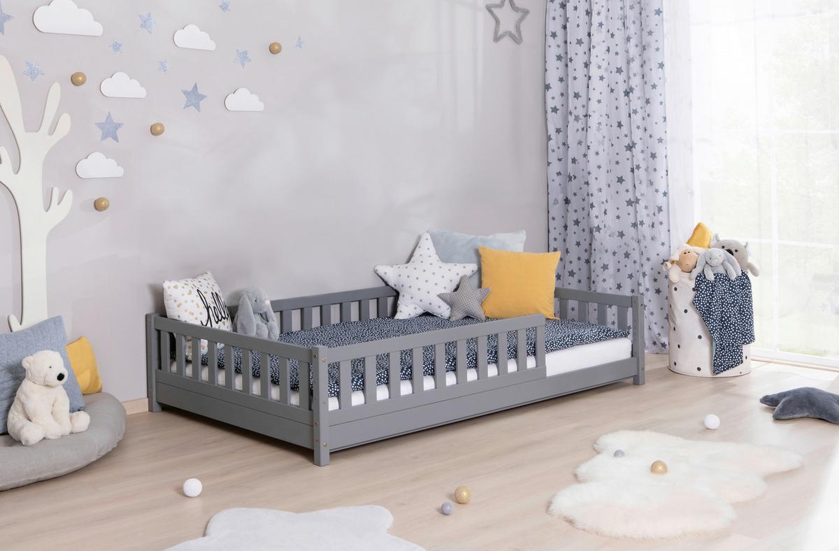 Hausbett Lou Hellgrau B: 120 Cm - Hellgrau/Naturfarben, MODERN, Holz (120/200cm) - MID.YOU