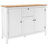 Sideboard Dekor Mit 3 Türen 120 cm Bergen 57 Weiß/ Eiche - Eichefarben/Weiß, KONVENTIONELL, Holzwerkstoff (120/90/40cm) - MID.YOU